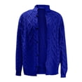 thumbnail image 4 of safuny Stand Collar Knit Sweater for Men Cable Knit Cardigan Fall Long Sleeves Button Down Clearance Casual Loose Fit Tops Workout Open Front Vintage Cardigans Blue XXXXL, 4 of 4