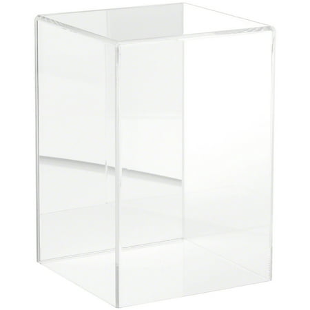 Plymor Clear Acrylic Display Case with No Base (Mirror Back), 6" W x 6" D x 9" H