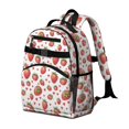 thumbnail image 2 of Strawberry and Heart White Pattern Cute School Backpack Bag for School with Padded Back and Adjustable Shoulder Straps 15.25"x11.5"x5.25", 2 of 5