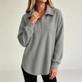 thumbnail image 7 of cocolona Tunic Sweatshirts for Women Long Sleeve Lapel Half Zip Pullover Tops Casual Loose Curved Hem Workout Sweatshirts, 7 of 7