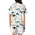 thumbnail image 3 of Kdxio Cute Whale Print Pajamas Sets for Women Short-Sleeved Pjs with Lounge Shorts Two Piece Sleepwear S-4XL, 3 of 9