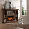 thumbnail image 5 of 27" Electric Fireplace Insert, Retro Recessed Fireplace Heater with Realistic Log Flame, Remote Control, and Adjustable Brightness, 1400W, Black, 5 of 9