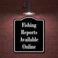 thumbnail image 2 of Fishing Reports Available Online Fishing BLACK Aluminum Composite Sign, 15"x18", 2 of 9