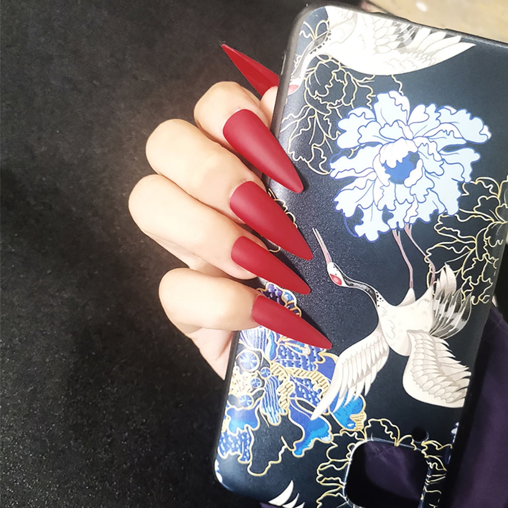Rhinestone Acrylic False Nails XXL Gloves Stiletto