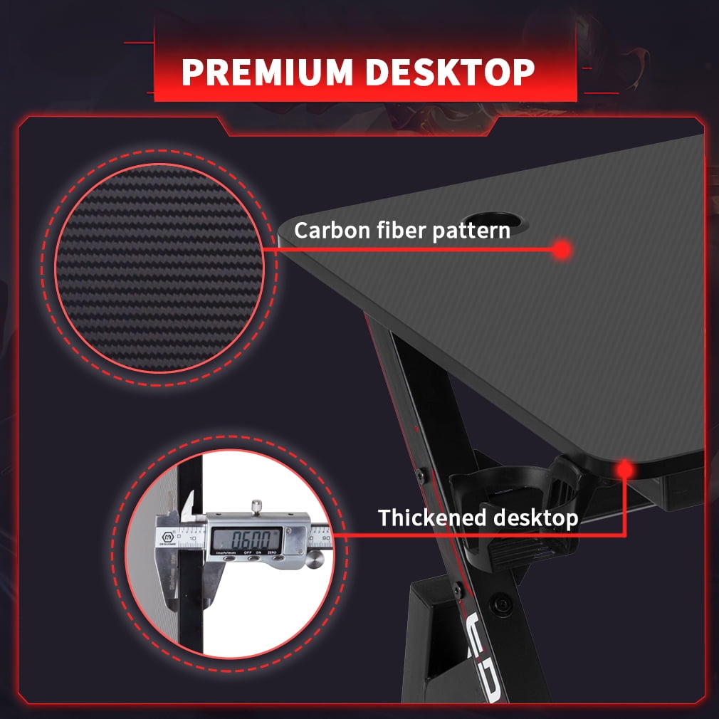 FDW Computer Desk Gaming Desk 47.2 inches PC Large Modern with Headphone Hook,Red