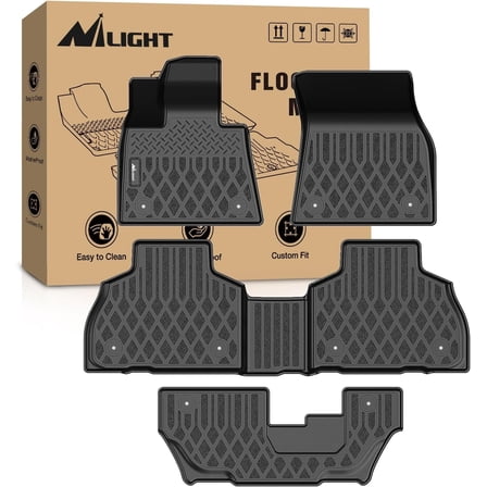 Nilight TPE Floor Mats for BMW X7 7 Seats 2019 2020 2021 2022 2023 2024 2025 All Weather Custom Fit Heavy Duty Floor Liners