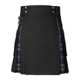 thumbnail image 4 of Baberdicy Utility Kilts for Men Mens Fashion Scottish Style Plaid Contrast Color Pocket Pleated Skirt Skirt with Pocket Purple, 4 of 4