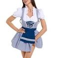 thumbnail image 5 of EINCcm Women Oktoberfest Dirndl Costume Plaid German Beer Festival Cosplay Bavarian Dress Halloween Fancy Dress with Apron, 5 of 9
