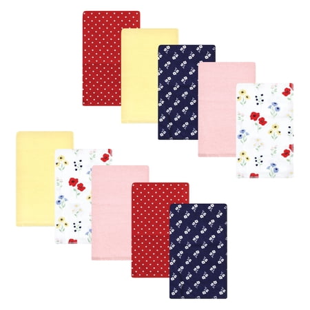Luvable Friends Hudson Baby Flannel Burp Cloths 10pk Woodland Bloom