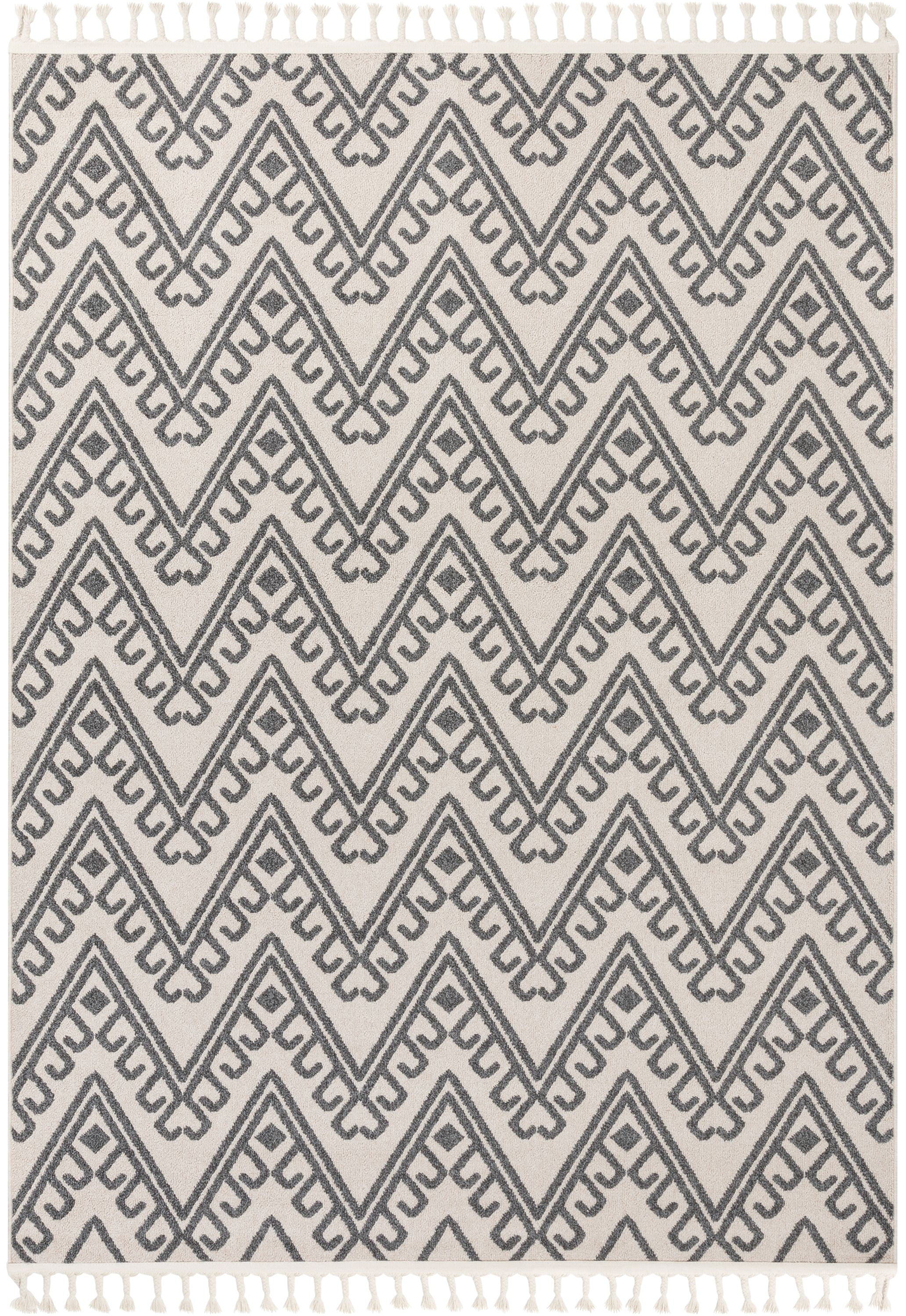Well Woven Loop-De-Loop Tribal NA Modern Area Rug, Beige