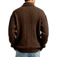 thumbnail image 4 of Men's Quarter Zip Long Sleeve Shirts Cable Knit Mock Neck Polo Sweater Casual Pullover Sweater, 4 of 5