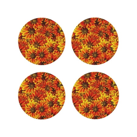 

Leather Coasters with Heat-resistant for Drinks Sunflower4 -标题2 Round Shape