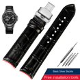thumbnail image 3 of Correa de reloj de piel de vaca con extremo curvo universal de 20, 21 y 22 mm para Rossini, Tissot, Citizen, Seiko, Jaeger-LeCoultre, correa de reloj para hombre con boca de arco, 3 of 5