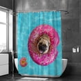 thumbnail image 2 of Bath Shower Curtain Liners 66"x72", Cute Pug Floating in PoolPolyester Waterproof with 12 Curtain Hooks Bathroom Accessories Decoration, 2 of 6