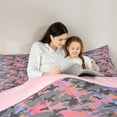 thumbnail image 6 of Feelyou Pink Blue Camo Bedding Comforter Set for Child, Stripes Abstract Ombre Twin Comforter Sets, Cartoon Camouflage Reversible Bedding Set, Ultra Soft Bedroom Decor, 2pcs, 6 of 9