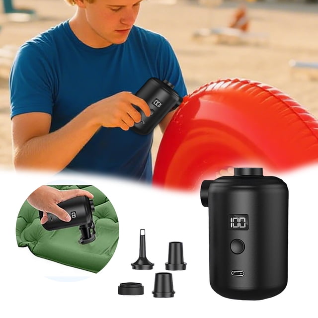 Oliegs Portable Air Inflator With Digital Display For Outdoor Camping Air Mattress Tires Inflatables Fast Inflation Deflation