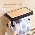 thumbnail image 4 of Moyic Soporte de baño de aluminio sin perforaciones, soporte de papel montado en la pared con estante espacioso para baño de cocina Juegos de accesorios de baño Negro Moyic HA024480-02, 4 of 6