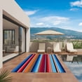 thumbnail image 3 of Mexican Style Outdoor Rug for Patio/Deck/Porch, Non-Slip Large Area Rug 6 x 9 Ft, Colorful Mexico Stripes Ombre Red Blue Indoor Outdoor Rugs Washable Area Rugs, Reversible Camping Rug Carpet Runner, 3 of 8