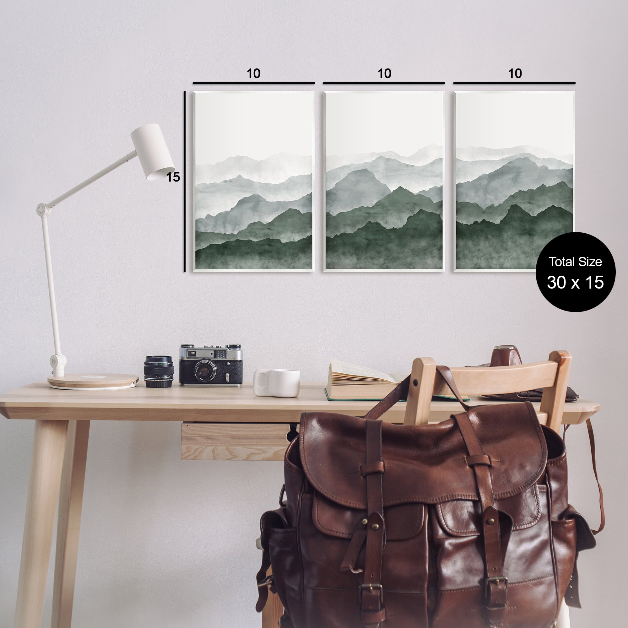 Stupell Sage Hills Mountain Nature View Landscape Painting Wall Plaque Unframed Art Print Wall Art, Set of 3