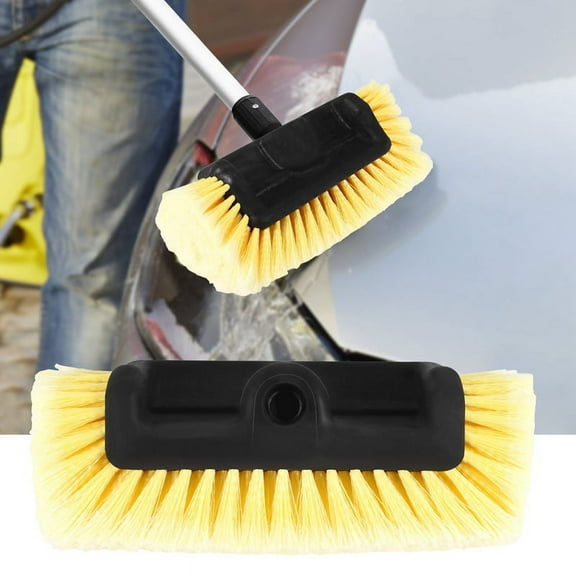 Car Wash Brush Head for Detailing Washing Vehicles, Boats, RVs, ATVs, or Off-Road Autos, Super Soft Bristles Scratch Cleaning, Universal Handle Attachment