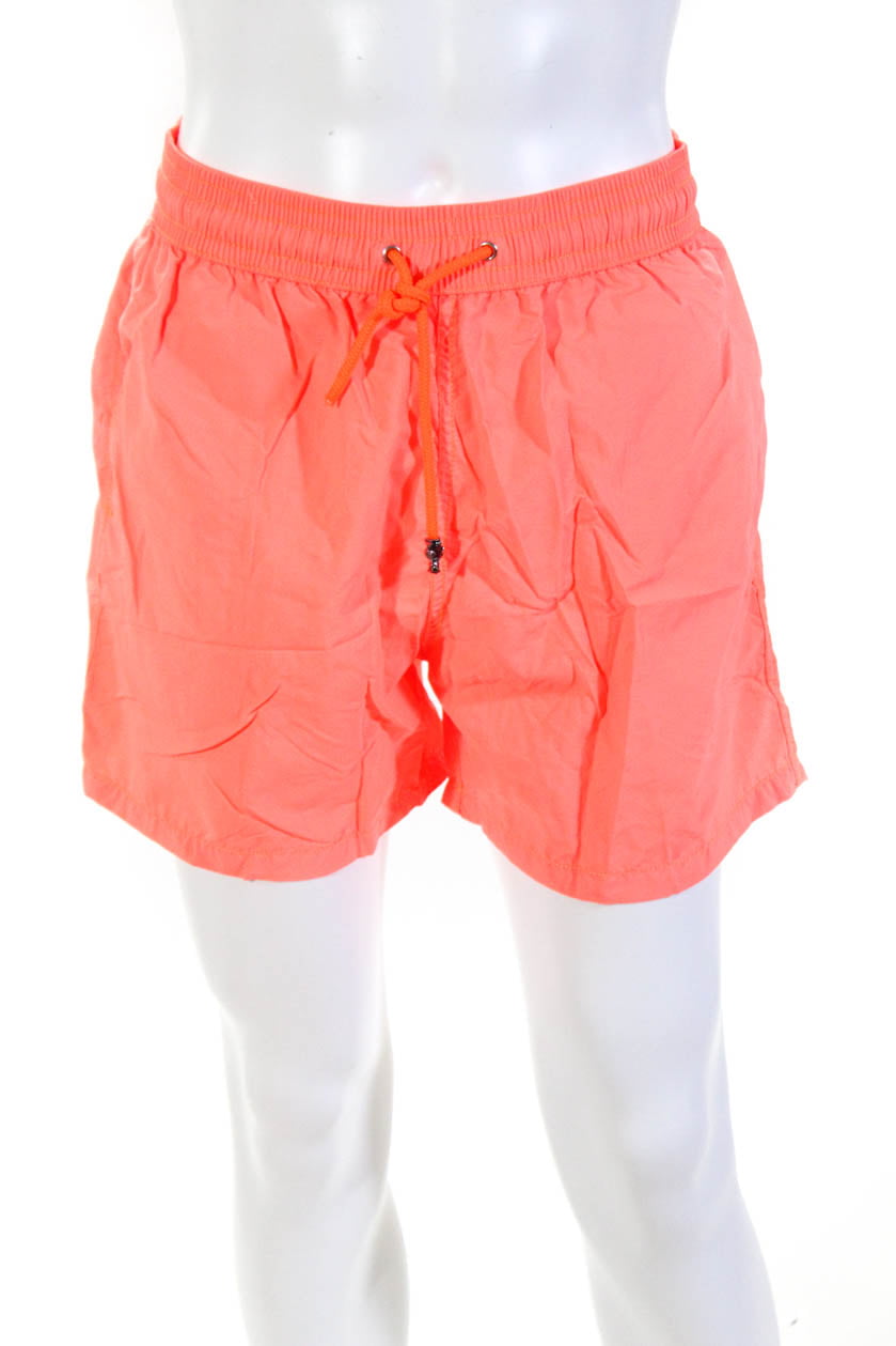 Les Canebiers Mens Pull On Swim Shorts Neon Orange Size Extra Large