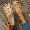 thumbnail image 4 of Womens Sandals Fashion Casual Summer Large Size Hollow Carved Flat Round Toe Low-Top Shallow Sandals, 4 of 9