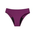 thumbnail image 5 of Ashirexll Period Underwear for Women Plus Size Leakproof Seamless Solid Color High Waist Periods Bikini Bottoms Menstrual Period Underwear for Women Heavy Flow Purple M, 5 of 5