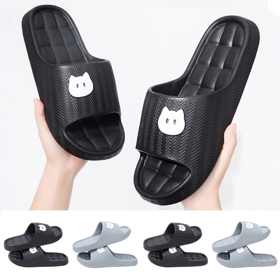 Bixock Bathroom Shoes for Women,Slippers for Men Print Thick Soft Sole Indoor Home Bedroom able Casual Shoes