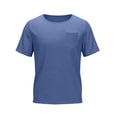 thumbnail image 7 of Ceisia Men's Solid Color Imitation Denim T-Shirt with Round Neck Short Sleeve Loose Fit Casual Summer Top Dark Blue Gifts for Father 3X, 7 of 7