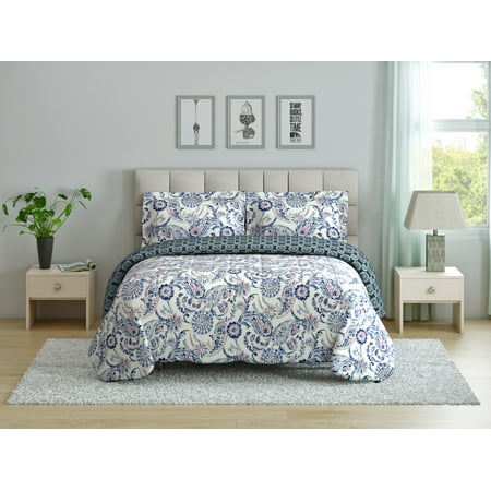 Peach Oak 3 Piece Full Queen Comforter Set Mindy Paisley