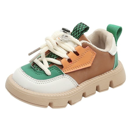 eileial Toddler Shoes for Boys Girls Kids Canvas Sneakers with Cartoon Dual Hook and Loops Brown 12-18 Months