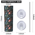 thumbnail image 3 of Pioneer Flower Floral Print Pattern 20oz Skinny Tumbler with Straw & Lid, Double Wall Vacuum Insulated Cup, Leak-Proof, Cup Holder Friendly, Hot 6H Cold 12H, 3 of 6