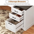 thumbnail image 4 of 55" Executive Desk with Power Outlets and Storage, Wood Computer Desk with 2 Drawers & 1 File Drawer for Home Office, Large PC Workstation Farmhouse Office Desk, White, 4 of 9