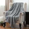 "Bedsure Knitted Throw Blanket For Couch Sofa Soft Cozy 100% Acrylic Throws Black/White 50""x60"""