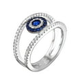 thumbnail image 2 of Sterling Silver Rhodium Plated Evil Eye CZ Ring Made In Italy + Polishing Cloth, 2 of 6
