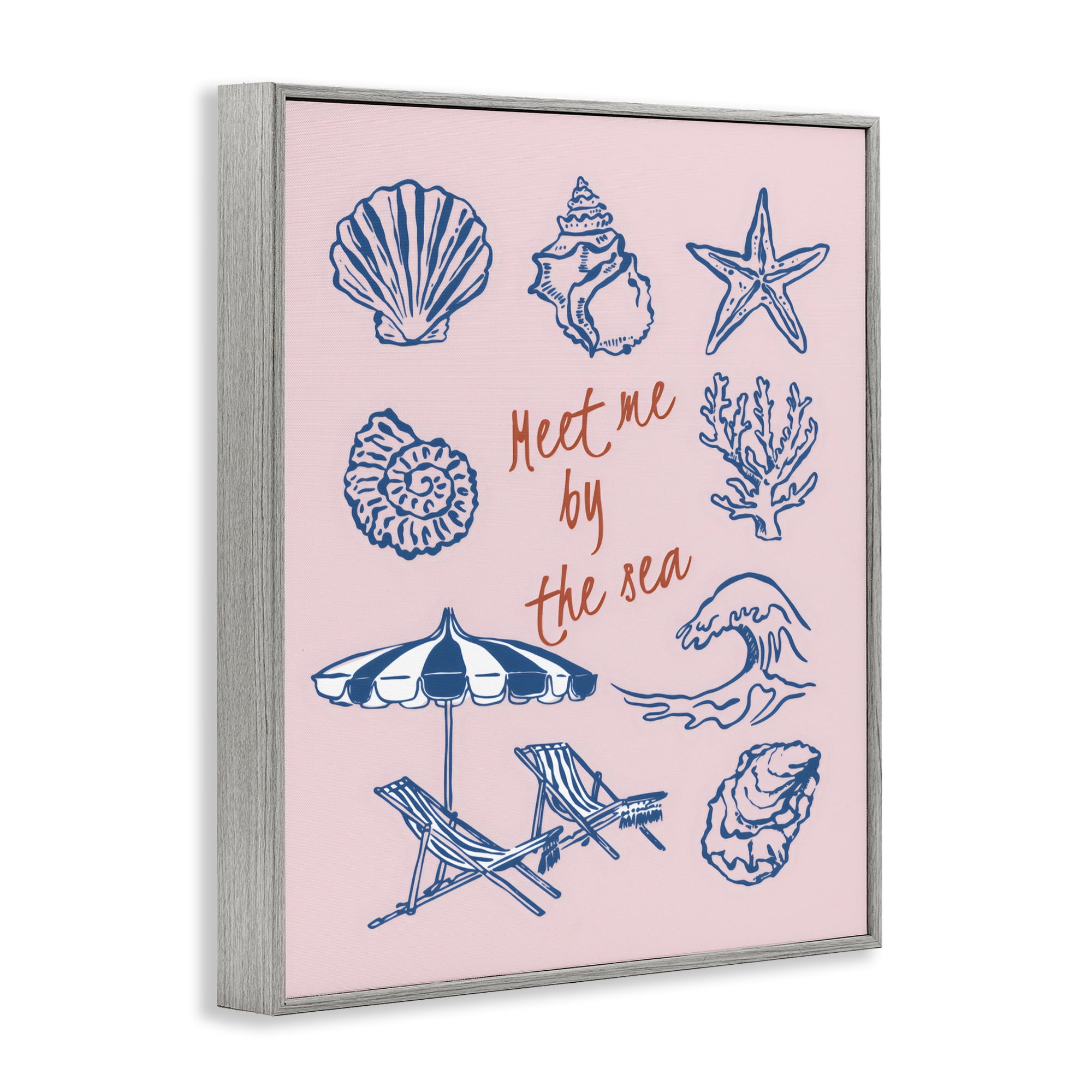 Stupell Industries Meet Me By The Sea Gray Framed Giclee Art, design by The Prints Vibe