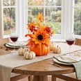 thumbnail image 6 of Fall Artificial Pumpkin Floral Centerpiece with Sunflowers and Skull for Mantel, Table and Halloween Thanksgiving Decor, Harvest Celebration, Table Accent, 6 of 6