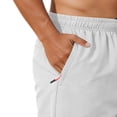 thumbnail image 5 of Eltusu Men's Workout Shorts, Elastic Waist Drawstring Below the knee Zipper Pockets Hiking Shorts White Size 2XL, 5 of 7