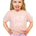thumbnail image 4 of Six Floral 6th Birthday Shirt for Toddler Girls Sixth Birthday Outfit Peach Shirt Youth Large, 4 of 5