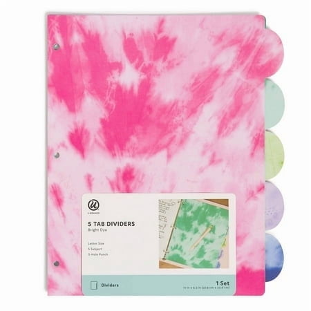 U Brands 5ct Tab Dividers - Bright Dye Ombre