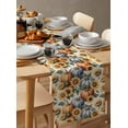 thumbnail image 6 of ERUNPONLY Blue Pumpkin Table Runner - 90 Inch Long Thanksgiving Fall Orange Sunflower Cotton and Linen Blended Dress Scarves Farmhouse Table Runner for Kitchen Dining, Coffee Table, 13"x90", 6 of 8