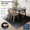 Black, variant on Waterproof Vinyl Floor Mat, Heavy Duty Plastic Rug Protector for Dining Room, Kitchen, Living Room, Garage, Yard - 4' x 6