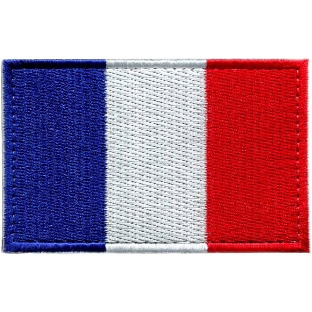 Francia 2 piezas - 8 x 5 cm - Airsoft militar para niños y niñas, bandera de Francia,