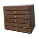 thumbnail image 4 of Joyero de madera con forro suave, apilable, de escritorio, multicapa, multiusos, transparente 6 capas, 4 of 9