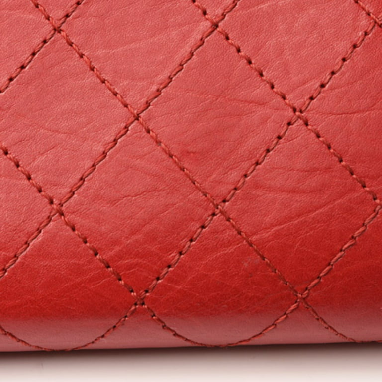 Pre-Owned Chanel Wallet CHANEL Long Leather Rouge Red Vintage Silver  Hardware (Like New)