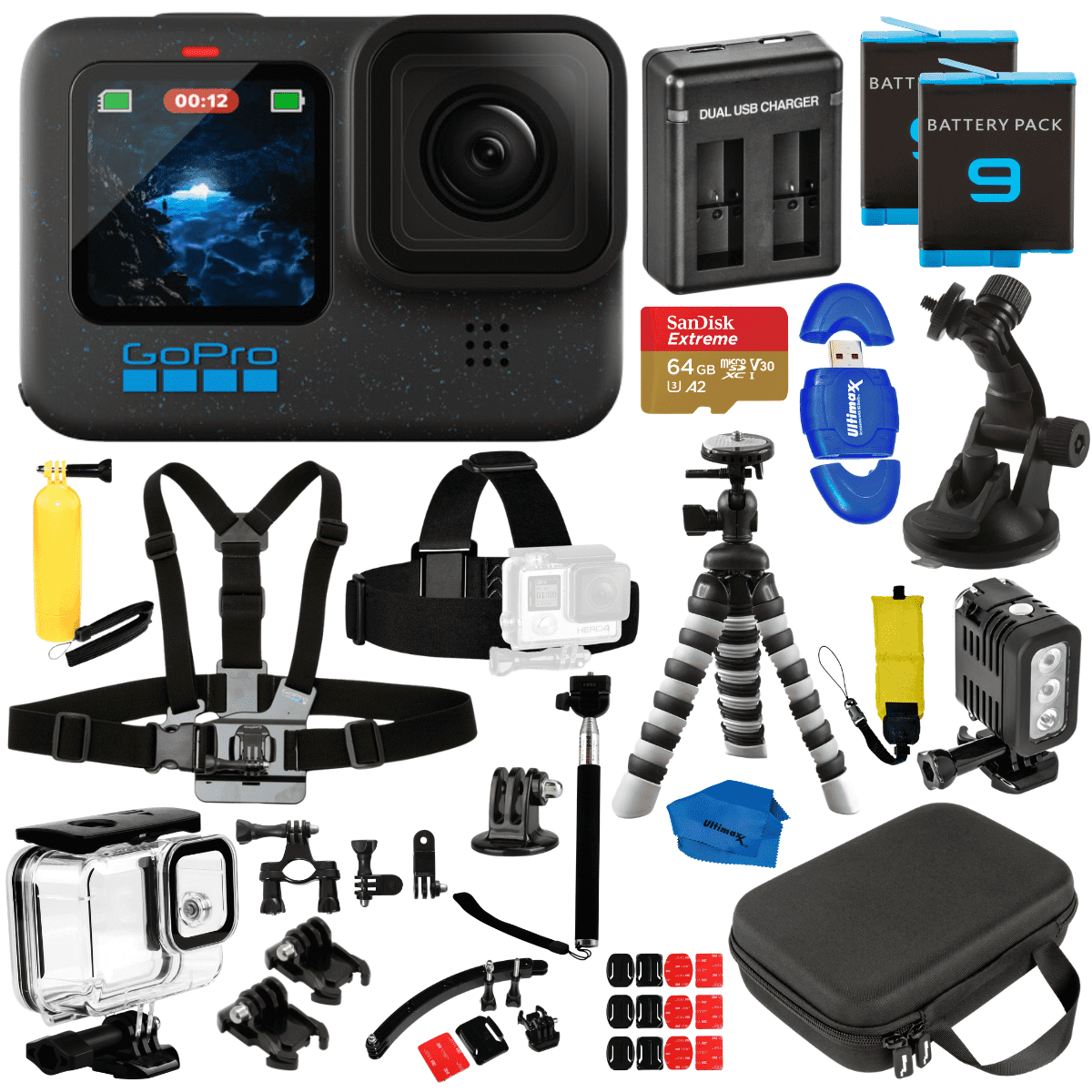 GoPro HERO10 Black Accessory Bundle, Water-Resistant, Speed