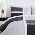thumbnail image 3 of Chezmoi Collection Bernard 7-Piece California King Bed in a Bag Comforter Set with Sheets, Lightweight Comforter Black Gray Light Gray Patchwork Quilted Medallion Bedding Set for All Season, 3 of 9