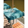 thumbnail image 2 of Outdoor Tablecloth with Umbrella Hole for Patio/Picnic/Party/Camping, Teal Mountain Waterproof Table Cloth Square Cover Washable, Misty Forest Nature Woodland Pine Tree Landscape (60"x 60"), 2 of 8