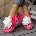 thumbnail image 4 of Women's Slippers Women's Casual Versatile Flop Sandals For Spring And Summer Featuring Comfortable And Stylish Floral Open Toe And Soft Soles.,Hot Pink,40, 4 of 9