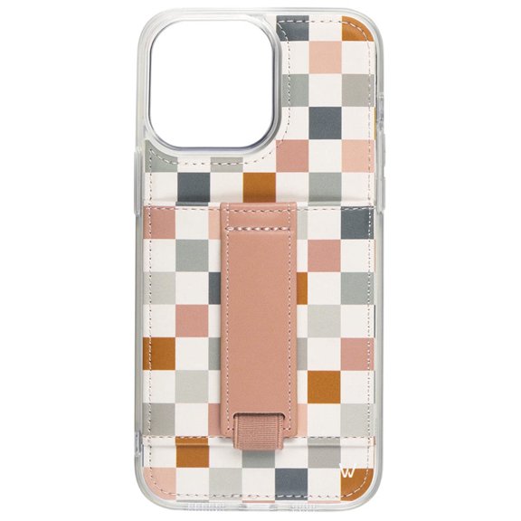 Walli Cases Coastal Check Phone Case for iPhone 12/12 Pro with Wallet, Kickstand & Finger Strap